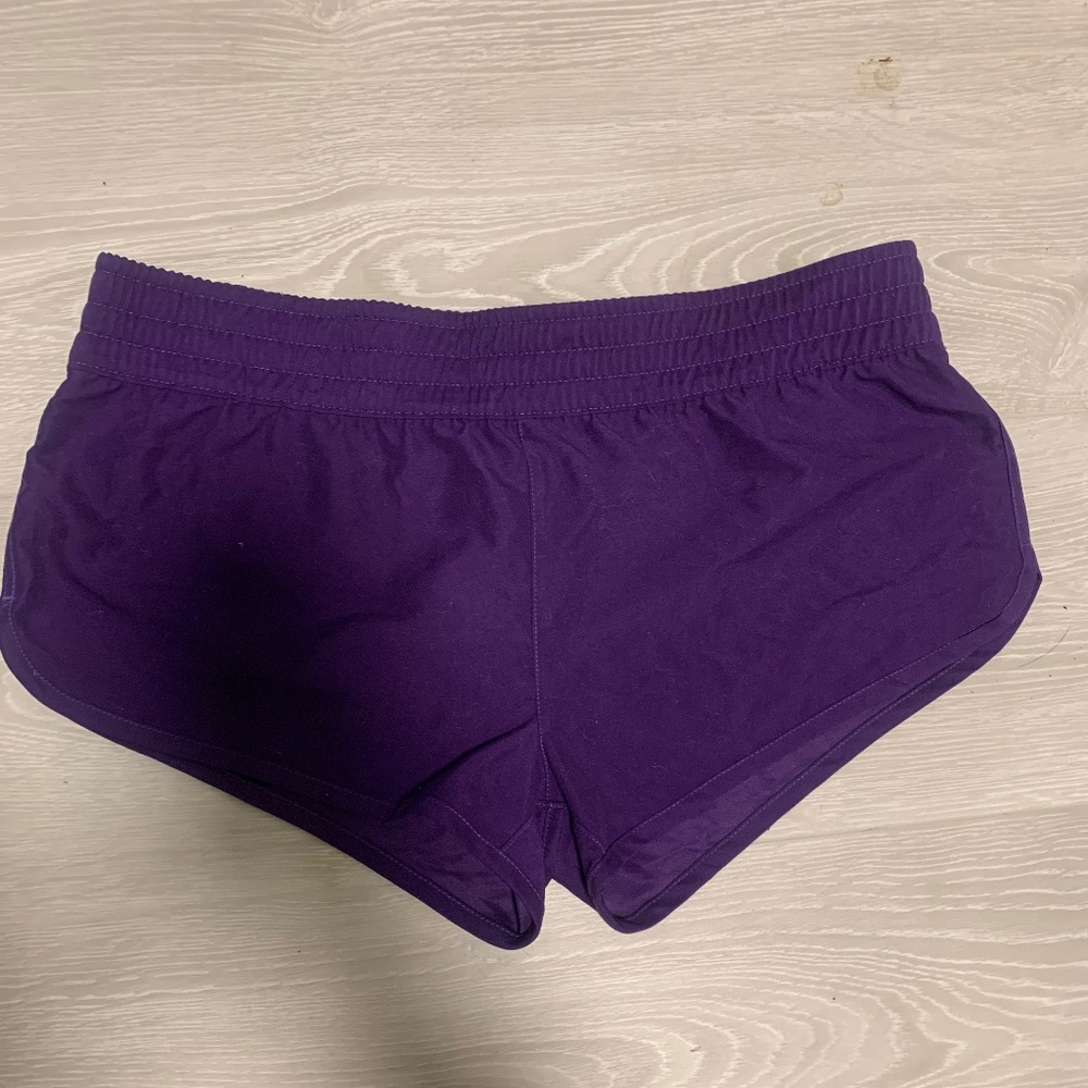 Purple workout shorts